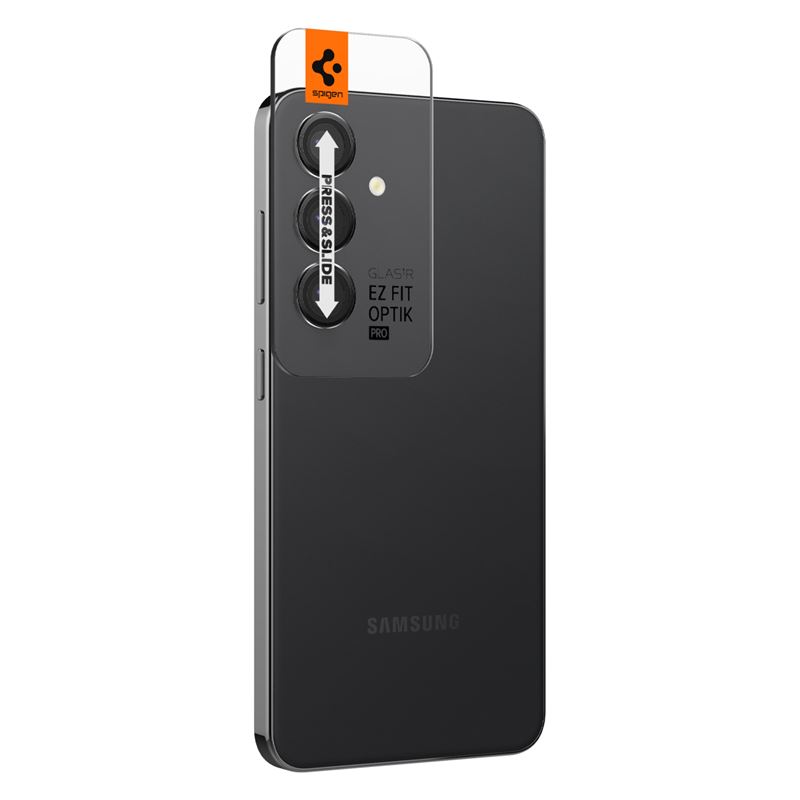 Set 2x3 protectii sticla camera foto Spigen Optik EZ FIT compatibil cu Samsung Galaxy S24 Plus Black (Ingredi, AGL07433) by www.silkase.ro
